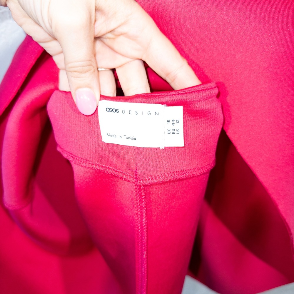 ASOS Fuchsia Puff Sleeve Mini Dress - Picture 4 of 8